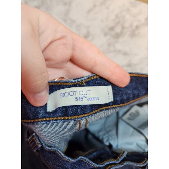 Levi's Strauss & Co Women's Blue Solid Mid Rise Cotton 515 Bootcut Jeans Size 10 - Picture 3 of 7